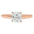 thumbnail image 3 of 1.0 ct Cushion Cut Genuine Cultured Diamond SI1-SI2 I-J 18K Rose Gold Solitaire Promise Wedding Statement Engagement Designer Ring size 7, 3 of 7