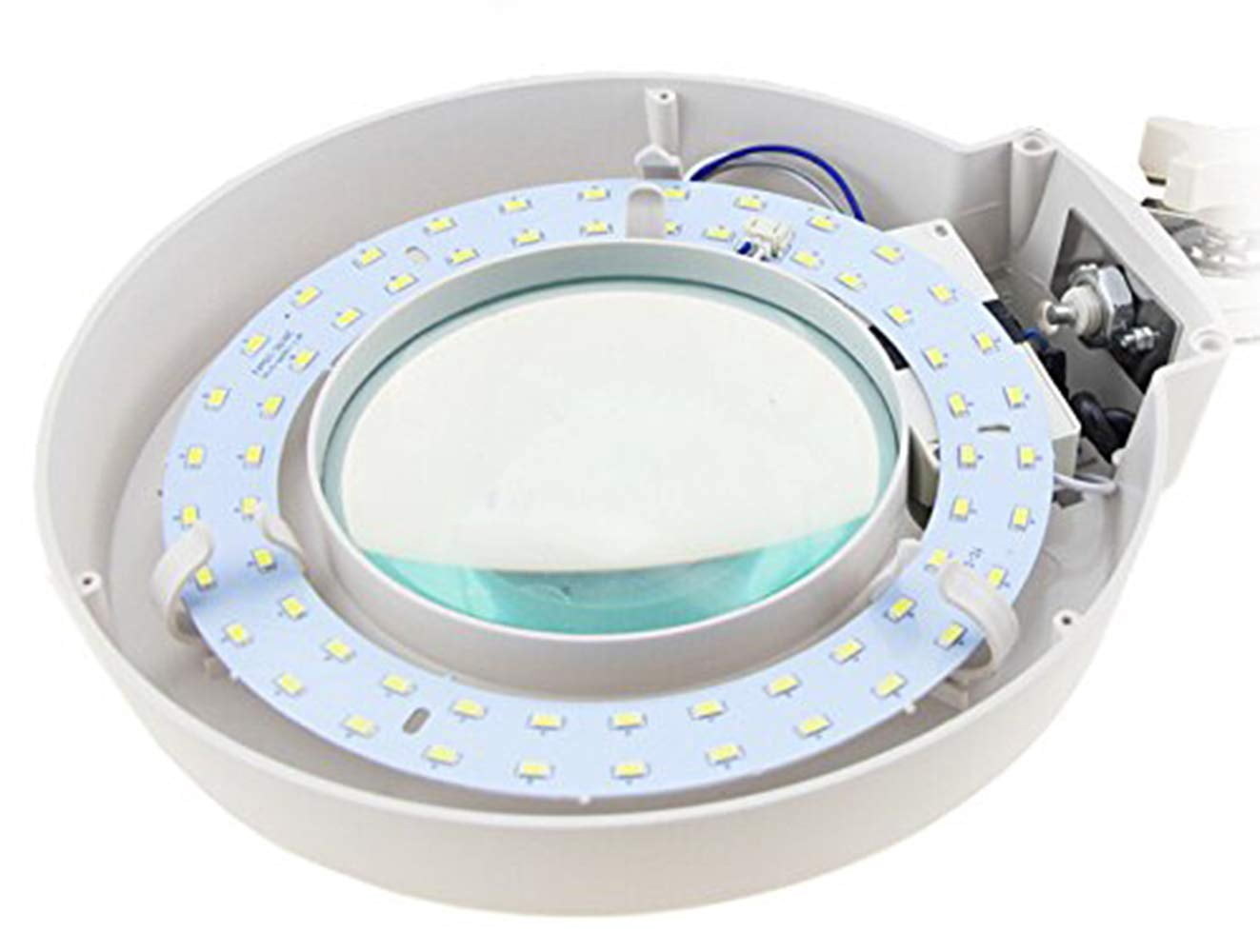 INTBUYING 15X Magnifier LED Lamp Light Magnifying White Glass Lens Desk Table Repair Tool