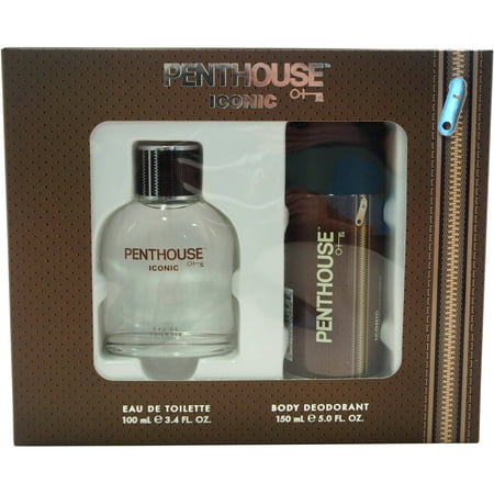 Iconic par Penthouse pour les hommes - 2 Pc Gift Set, 3,4 oz EDT vaporisateur 5oz corps Déodorant spray