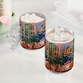 thumbnail image 2 of Yayeee 4 Pack Qtip Holder Bathroom Cotton Swab Canister with Lid Clear Dispenser Set, Green Window, 2 of 6