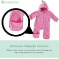 thumbnail image 4 of Cuddle Club One Piece Romper Hooded Fleece Onesie Jumper for Baby, Pink Gray Dino 0-3 Mos, 4 of 6
