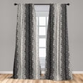 thumbnail image 5 of Ambesonne Abstract Curtains, Bicolor Water Splash Print, Pair of 28"x84", Charcoal Grey and Eggshell, 5 of 5