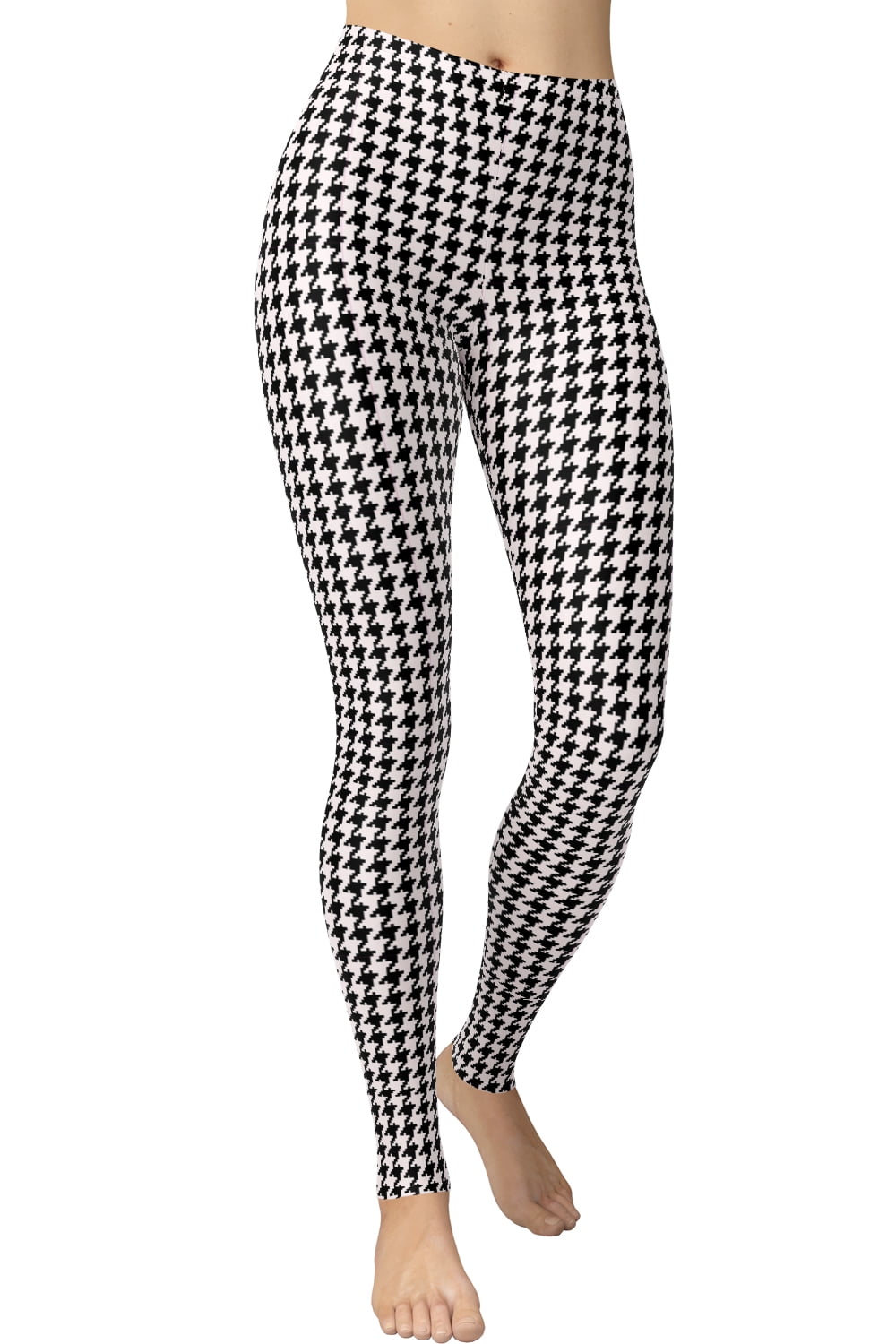 VIV Collection PLUS SIZE Printed Brushed Leggings (White Houndstooth ...