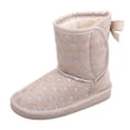 thumbnail image 2 of Kids Shimmer Faux Suede Sherpa Winter Boot -Foil Heart Pattern Little Kid 12, 2 of 4