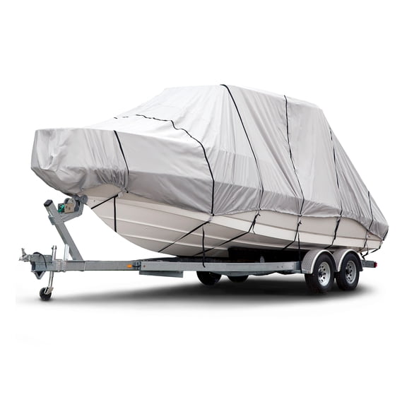 Budge Hard Top T-Top Boat Cover, 600 Denier UV & Water-Resistant Polyester, Fits Boats 22-24 ft with Beam up to 106", Gray