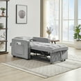 thumbnail image 3 of Jopath Convertible Sofa Chair Bed,3-in-1 Sleeper Sofa with Pull-Out Bed,Modern Velvet Single Sofa Chair with Reclining Backrest and Wide Armrest for Living Room Small Space,Gray, 3 of 13