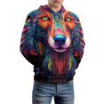 thumbnail image 5 of Colorful Wolf Men's Women New Sweatshirt Hoodie Men's Plus Size Sweatshirt Hooded Sweatshirt 3d Printed Street Men's Cloth, 5 of 6