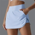 thumbnail image 2 of fheaev Tennis Skirt For Women With Shorts Athletic Golf Skort Split Hem High Waisted Workout Mini Skorts Skirts With Pockets Outing Shorts Pants Summer Running Athletic Shorts Clothes, 2 of 9