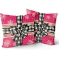 thumbnail image 2 of Red Green Christmas Lumbar Pillow Covers 12x20 Set of 2 Rustic Xmas Snowflakes Holiday Decoration Plaid Print Decorative Outdoor Pillowcases Winter Gift Throw Cushion Case Decor for Couch Sofa Bed, 2 of 6