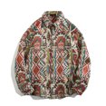 thumbnail image 1 of Blusa y camisa de manga larga con cuello vuelto para hombre, estilo informal, a cuadros, con bolsillos y botones, de licra, 1 of 8