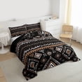 thumbnail image 3 of Castle Fairy Teens Bohemian Aztec Queen Comforter Set,Black Brown Bedding Comforter Set, 3 of 8