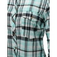 thumbnail image 3 of FashionOutfit Women's Long Sleeve Lightweight Plaid Button Down Shirt, 3 of 4