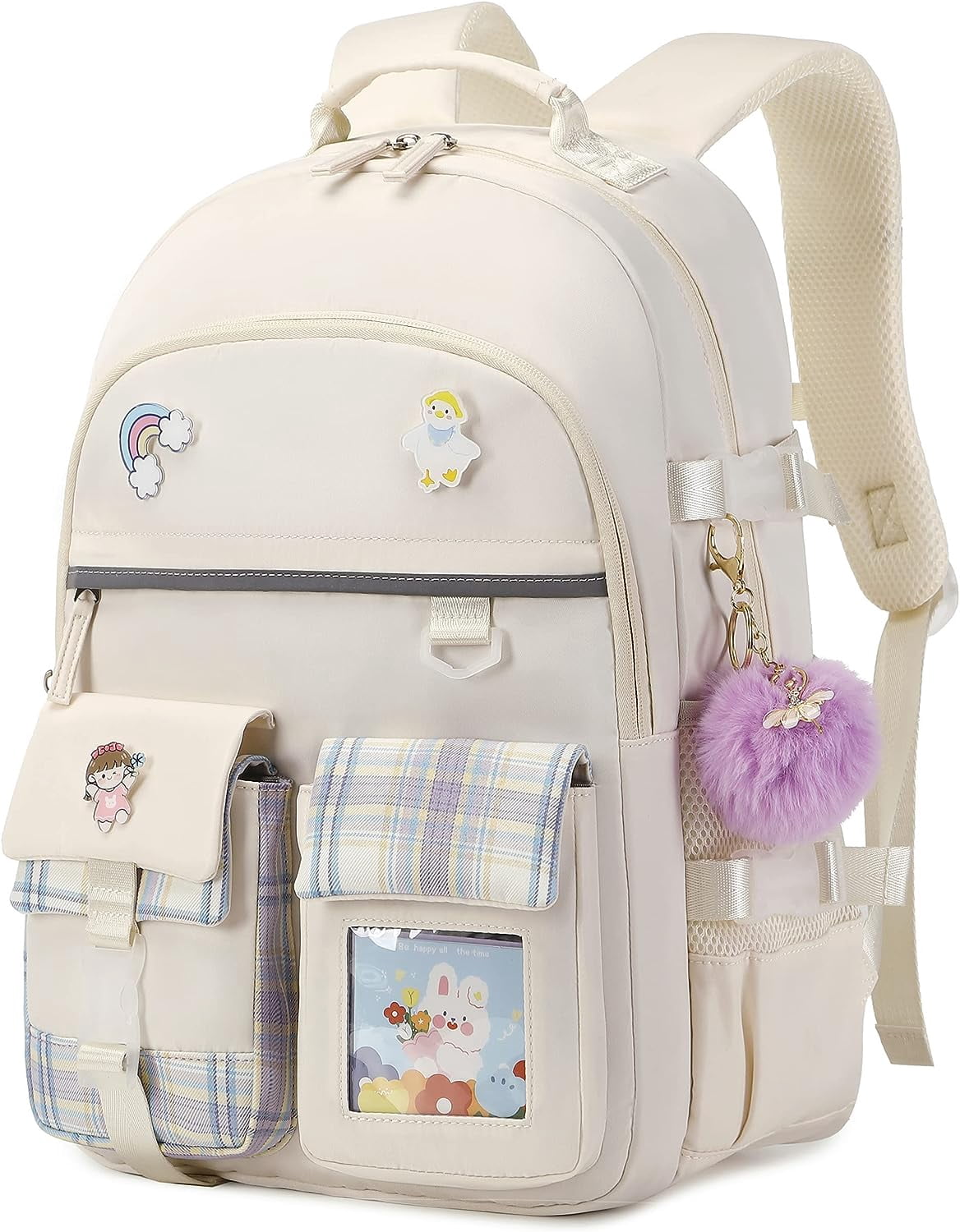 Sac à Dos Femme 15,6 Pouces Avec Port USB – Nylon, 20-35L, Pour école, Voyage Ou Salle De Sport