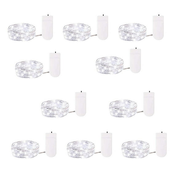 Vikakiooze Outdoor Christmas Lights 10Pcs 1m10LED Light Battery String Copper Wire Decor Christmas