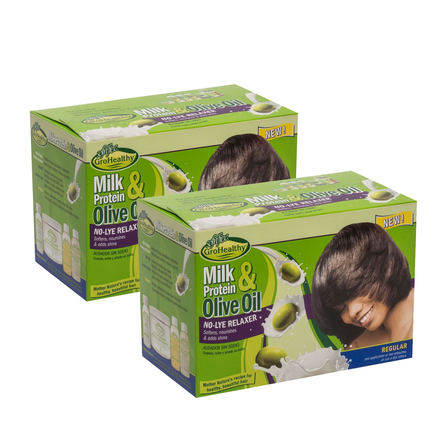 Sofn'Free Milk Protein & Olive Oil NoLye Relaxer Kit Regular Walmart