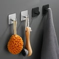 thumbnail image 2 of 6Pcs Wall Storage Hooks Strong Load-bearing Punch Free Simple Installation Self-Adhesive Stainless Steel Hooks Set, 2 of 8
