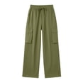 thumbnail image 5 of Zormilly Cargo Pants Women Elastic High Waisted Hiking Pants with 4 Pockets Drawstring Fashion Straight Leg Pants, S-2XL, 5 of 9
