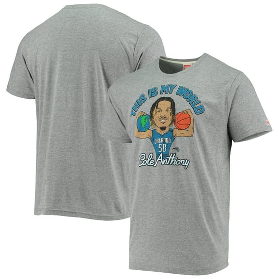 Men's Homage Cole Anthony Gray Orlando Magic Player Tri-Blend T-Shirt