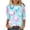 Light Blue, variant on cocolona Easter Shirts for Women Graphic Tees Cute Crew Neck 3/4 Sleeve Bunny T-Shirts Summer Tops