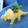 thumbnail image 2 of Maceta de cactus con temática de triceratops amarilla y colorida decoración de jardín, 2 of 7