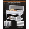 thumbnail image 3 of Ataucjin 72QT Commercial Food Warmer 9x8QT Electric Steam Table 9-Pans with Acrylic Shield Stainless Steel Bain Marie Countertop with Lockable Wheels for Restaurants Buffets Party 1500W, 110V, 3 of 7
