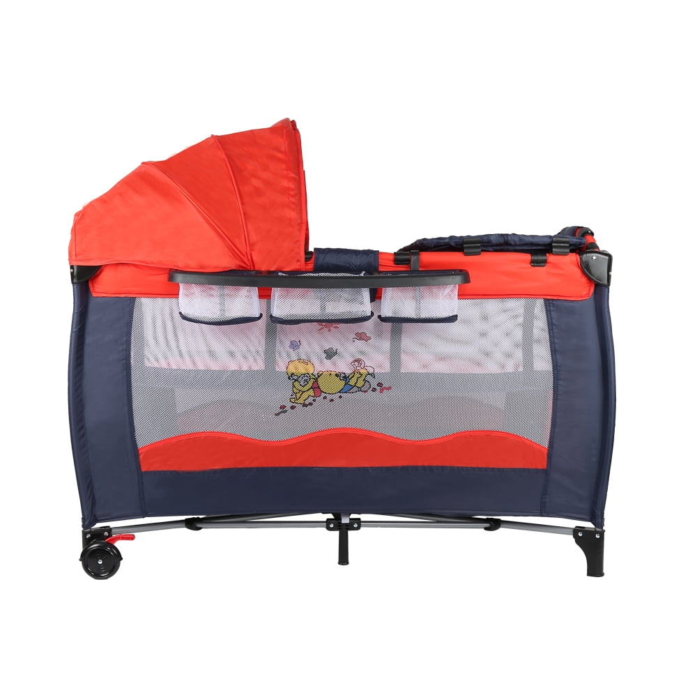 red baby bassinet