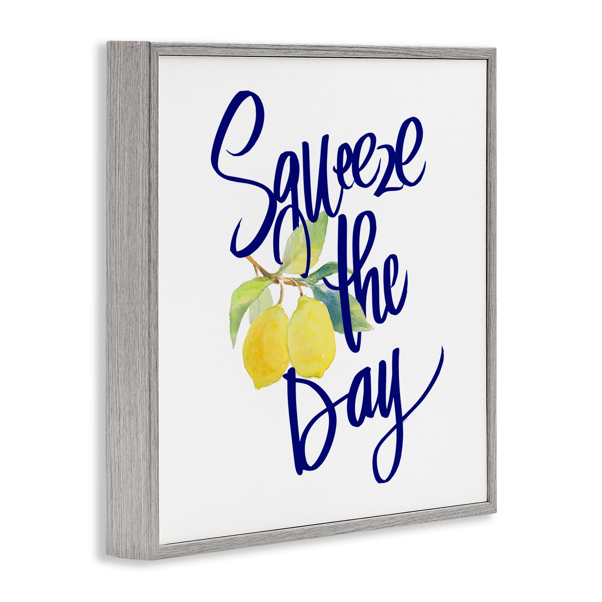 Stupell Industries Cursive Squeeze The Day Gray Framed Giclee Art, design by Lanie Loreth