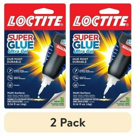 (2 pack) Loctite Super Glue Ultra Gel Control, Pack of 1, Clear 0.14 fl oz Bottle