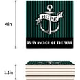 thumbnail image 3 of FMSHPON Nautical Theme Hope is An Anchor of the Soul,Green Set of 6 Coaster for Drinks, Absorbent Ceramic Stone Coasters Cup Mat with Cork Base for Home Kitchen Room Coffee Table Bar Decor, 3 of 4