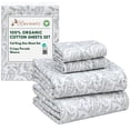 thumbnail image 4 of RUVANTI 100% Organic Cotton Sheets - California king Sheet Sets - 4 Piece Percale Weave Bedding, Crisp, Cooling & Breathable, Soft & Durable, 16" Deep Pocket, Hotel Quality Sábanas - Ornate Oasis, 4 of 6