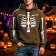 thumbnail image 2 of Mens Halloween Skeleton Hoodies Funny Sweatshirts with Pocket Coffee XXL, 2 of 4