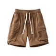 thumbnail image 4 of HOOMEUMY Mens Cargo Shorts Lightweight Solid Color Summer Comfy Elastic Waist Baseball Basketball Short Pants with Pockets Coffee XXL, 4 of 9