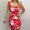 Red, variant on Lilgiuy Women Printing Sleeveless Sling Dress Backless Casual Buttocks Dress