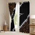 thumbnail image 3 of jejeloiu Leopard Cheetah Pattern Blackout Curtains Set of 2 (52x84 Each),White Letter T Window Curtains For Girls Women, 3 of 6