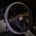 thumbnail image 2 of Car Bling Steering Wheel Cover for Women Girls, 15 Inch Universal Colorful Crystal Rhinestone Diamond Rainbow Bling Accessories Anti-Slip Wheel Protector, Black, 2 of 7