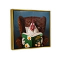 thumbnail image 4 of Stupell Industries Chicken Reading Book Animals & Insects Painting Gold Floater Framed Canvas Art Print Wall Art, 21 x 17, 4 of 10