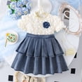 thumbnail image 2 of gdxvjhbj Robe Soleil Fille Robe Bébé Fille en Lin à Volants Dos Nu Sans Manches Robes Enfants Robe d'Été 3T 4T (Blanc, 3-4 Ans), 2 of 9