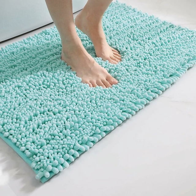 Alfombra de baño de Chenilla de Microfibra Peluda Antideslizante, 40 x 60 cm, Alfombra Lavable a máquina para baño, Ducha y baño, Cáscara de Pato