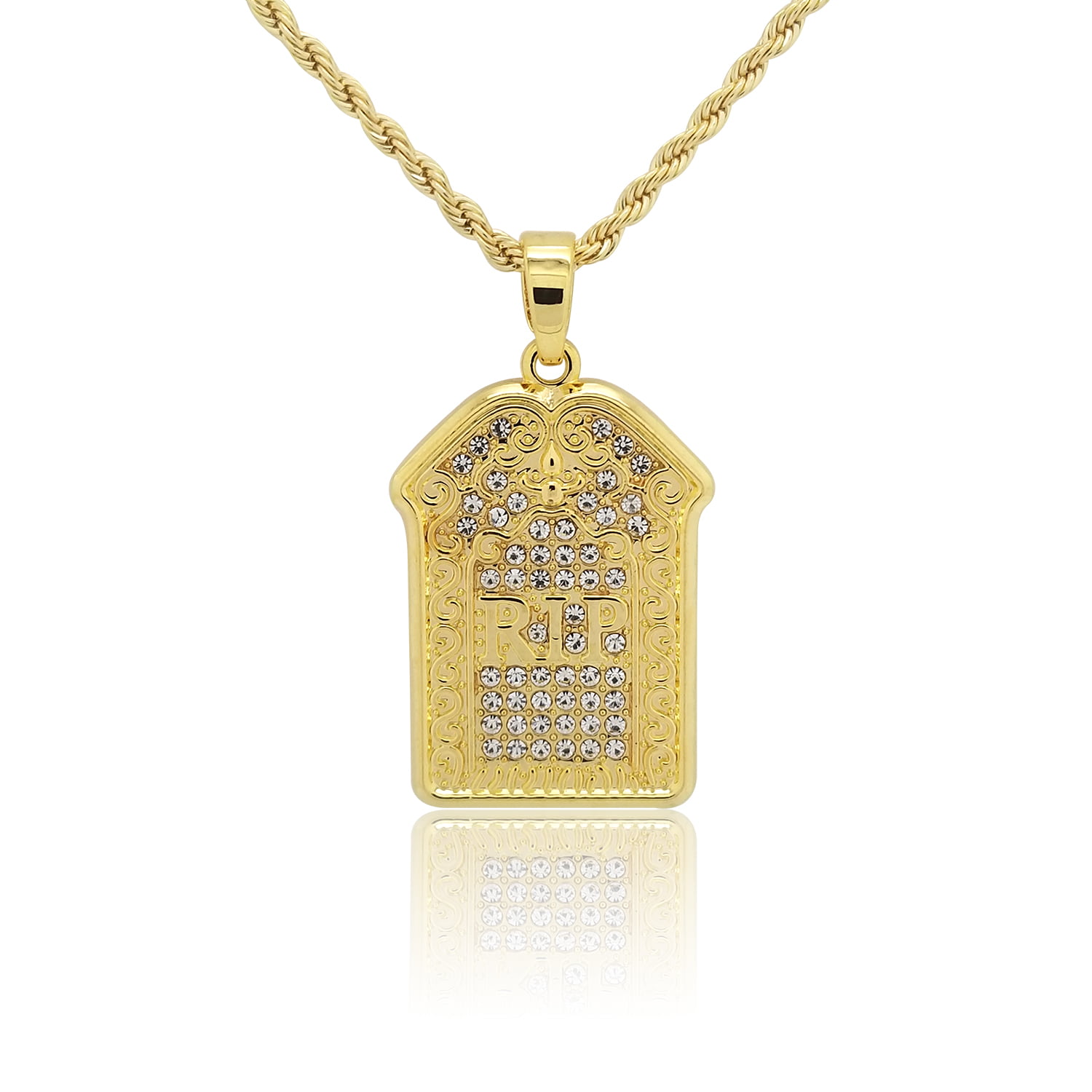 Details about   Necklace Hip Hop Chain Pendant Jewelry Rhinestones Gold Men Rhinestone Crystal S