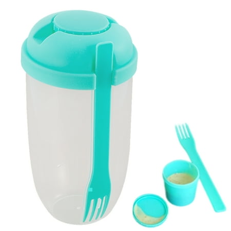 

Left Wind Clear Salad Shaker Cup Set Portable Yogurt Milk Juice Bottle Fridge Fresh Lettuce Box 1000ml/33.8 fl.oz