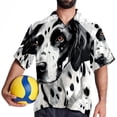 thumbnail image 4 of Spotted Dog Men's Short Sleeve Spread Collar Poplin Button Down Casual Printed Summer Beach Unisex Shirts, 4 of 6