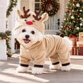 thumbnail image 6 of Cififendec Christmas Reindeer Pet Costume Onesie, 9.84", Soft Warm Hooded Animal Outfit for Xmas Cat Dog Holiday Dressing Up Styling, 6 of 7