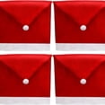 thumbnail image 3 of 4pcs Christmas Chair Covers Decor, Santa Claus Red Hat Snowflake Chair Xmas Cap, Kitchen Dining Chair Slipcovers Sets For Christmas Holiday Festive Decorations (Red Santa), 3 of 8