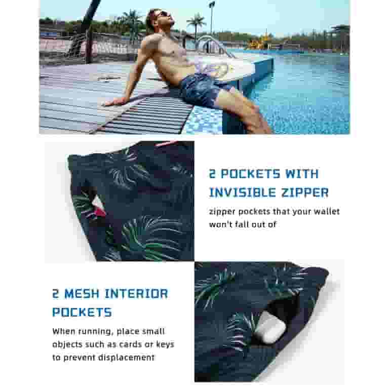 SURF CUZ Mens Swim Trunks with Compression Liner Mens SURF CUZ Mens Swim Trunks with Compression Liner Mens