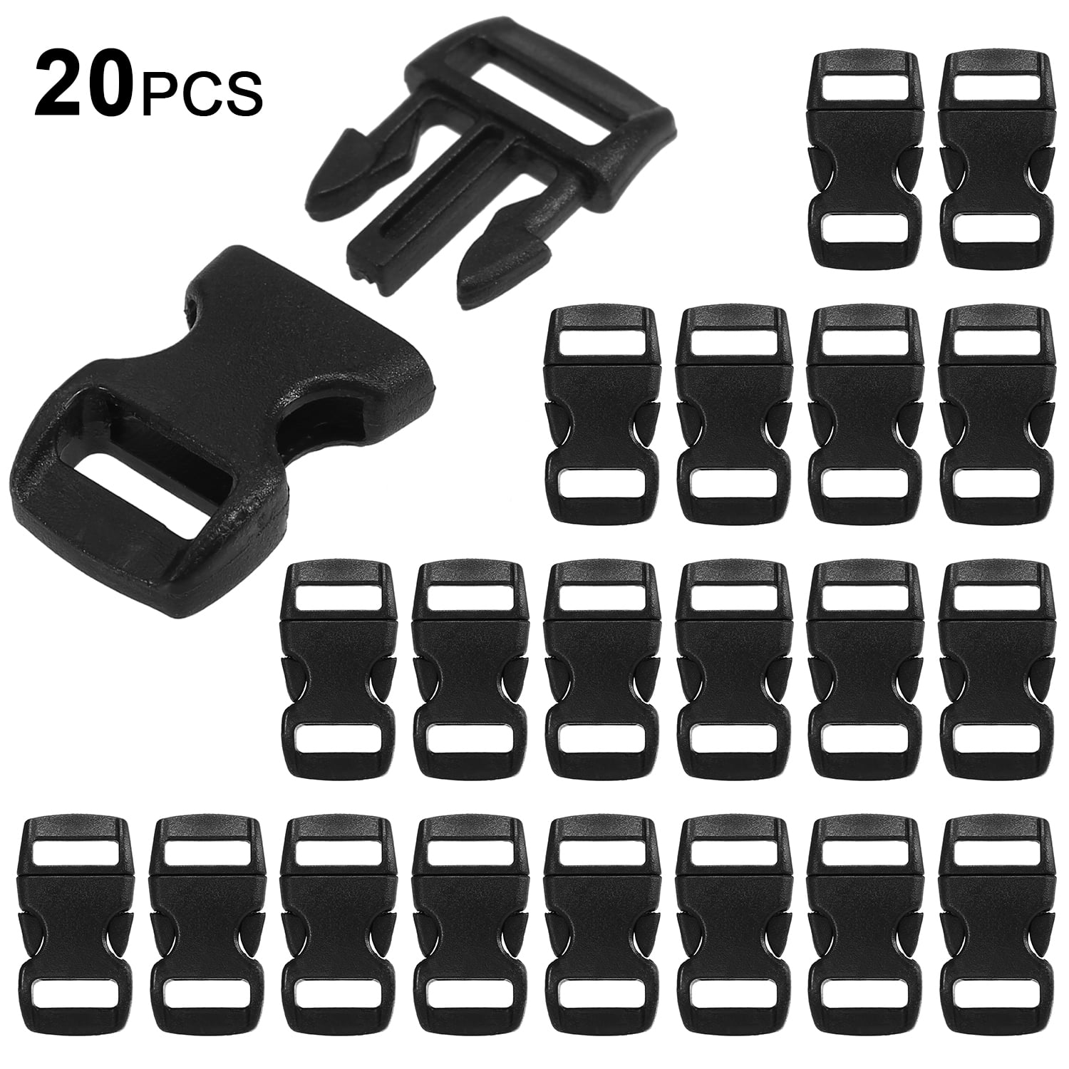 100 Pack Contoured Fastex Buckles For Paracord Bracelets – Assorted Colors - View #4