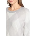 thumbnail image 4 of Vince Camuto Women's Fuzzy Argyle Sweater Gray Size Medium, 4 of 6