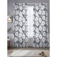 thumbnail image 2 of Country Flowers Sheer Curtains 96 Inch Length 2 Panels Set, Gray Retro Pastoral Botanical Floral Voile Window Treatment Semi Sheer Long Curtains Drapes for Bedroom/Living Room/Kitchen 52"x96"x2, 2 of 7