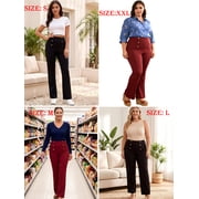 Sexy Dance Womens Stretchy Dresses Pants Casual Work Slacks Business Button Front Workwear Straight Leg Bootcut Yoga Trousers