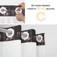 thumbnail image 2 of No Hook Spring Floral Shower Curtain with Snap in Liner Set, Vintage Bohemia Flowers Leaves Bows Black Waterproof Fabric Bathroom Curtains with See Through Top Window, Hotel Style Modern 60 x 72 Inch, 2 of 9