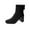 Black, variant on Ankle Boots for Women Chunky Block Heel Square Toe Back Zipper Booties Winter Dress Shoes